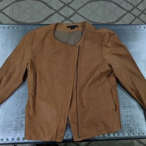 Theory Tan Leather Jacket